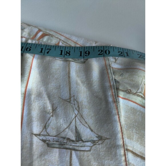 Earthbound Mens Button Up Short Sleeve Shirt Sailboat Print‎ Cream Size Large - Picture 7 of 10